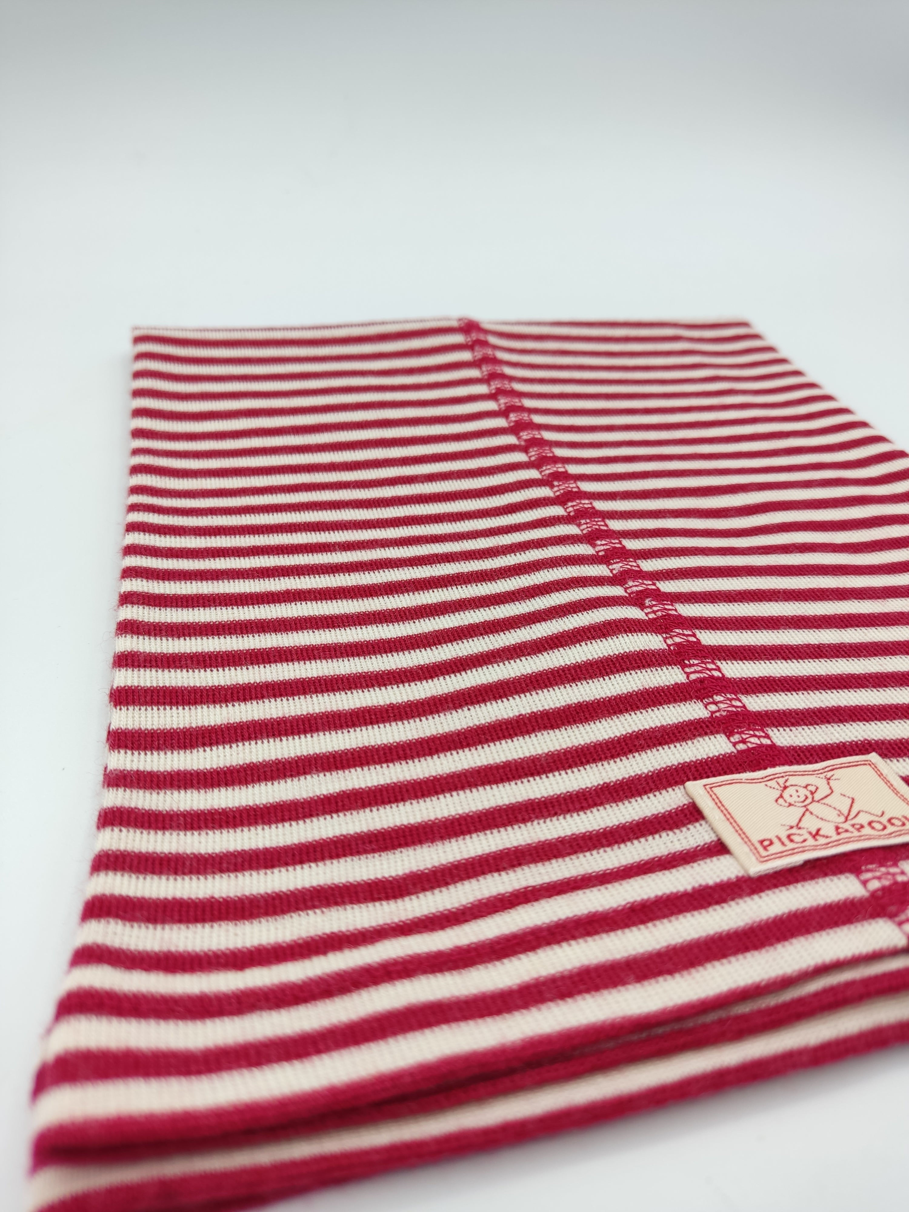 Scaldacollo in lana e seta per bambino e adulto // riga Rosso Ciliegia